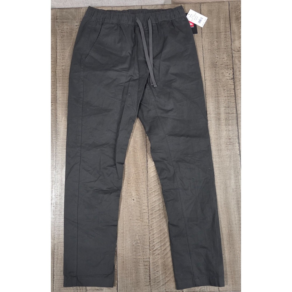 Quicksilver Mens Small Dark Charcoal Elastic Waist Casual Straight Pants NEW
